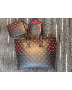 Christian Louboutin Cabata Small Tote Bag Calf Leather Print Loubinthesky Black