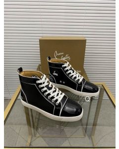 Christian Loubo Fun Louis High-Top Sneakers Patent Calf Leather Black