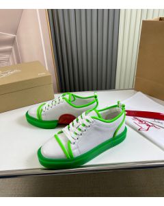 Christian Louboutin Adolon Junior Low-Top Sneakers Leather Neon Green