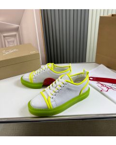 Christian Louboutin Adolon Junior Low-Top Sneakers Leather Neon Yellow