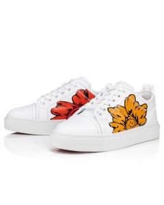 Christian Louboutin Adolon Junior Sneakers Calf Leather Shun Sudo Flower Print White