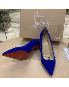 Christian Louboutin Anjalina Spike Pumps Suede Blue