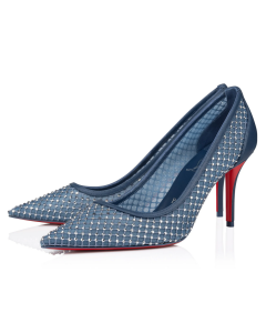 Christian Louboutin Apostropha Mesh Strass Pumps 80 mm Blue