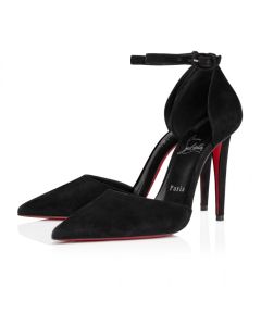 Christian Louboutin Astrida Bride 100 Mm Strappy Pumps Veau Velours Black