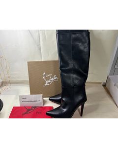 Christian Louboutin Astrilarge Botta 100 Mm Boots Calf Leather Black