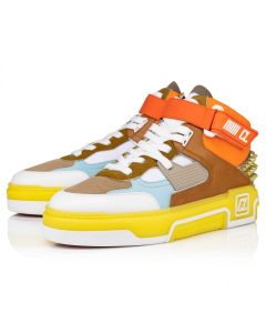 Christian Louboutin Astroloubi Mid High-Top Sneakers Multicolor Calf Leather Suede And Neoprene