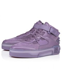 Christian Louboutin Astroloubi Mid High-Top Sneakers Calf Leather Veau Velours And Rubber Parme