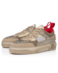 Christian Louboutin Astroloubi Strass Sneakers Veau Velours Suede Leather Comete Saharienne