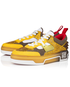 Christian Louboutin Astroloubi Strass Sneakers Veau Velours Strass Yellow