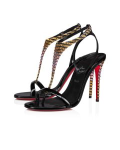 Christian Louboutin Athina Strass Aftersun 100 Mm Strappy Sandals Black