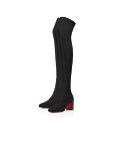 Christian Louboutin Beyonstage Botta 70mm Thightboots Mesh And Calf Leather Black