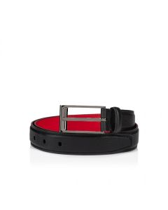 Christian Louboutin Bizzbelt Belt 30mm Grained Calf Leather Black