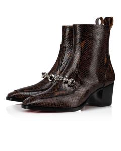 Christian Louboutin Boot Mayerswing Dark Brown/silver Calf