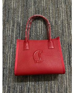 Christian Louboutin By My Side Tote Bag Grained Calf Leather Red