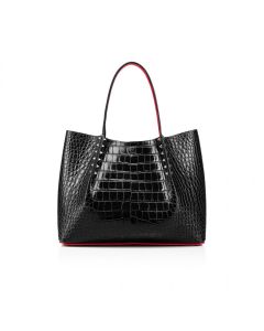 Christian Louboutin Cabarock Small Tote Bag Alligator Embossed Calf Black