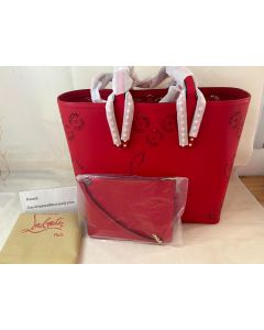 Christian Louboutin Cabata Leather Tote Bag Red