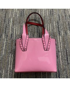 Christian Louboutin Cabata Nano Patent Leather Tote Bag Rose Pink