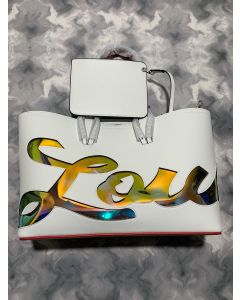 Christian Louboutin Cabata Small Tote Bag Logo Motif Ivory