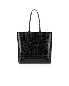 Christian Louboutin Cabata Tote Bag Alligator Embossed Calf Leather Black