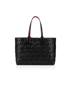 Christian Louboutin Cabata Tote Bag Monogrammed Cl Embossed Nappa Black