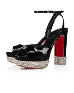 Christian Louboutin Cassandrina Alta 130 Mm Platform Sandals Patent Leather Black