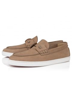 Christian Louboutin Chambeliboat Boat Shoes Reversed Nubuck Leather Lionne