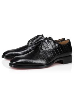 Christian Louboutin Chambeliss Derbies Alligator Embossed Calf Leather Black