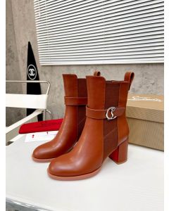 Christian Louboutin Chelsea Ankle Boots 70mm Calfskin Brown