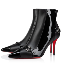 Christian Louboutin Cl In 90s Booty Ankle Boots 80mm Leather Black