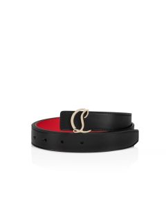 Christian Louboutin Cl Logo Belt Calf Leather Black 