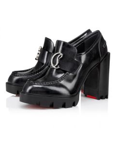 Christian Louboutin Cl Moc Lug Alta 100 Mm Platform Pumps Calf Leather Black