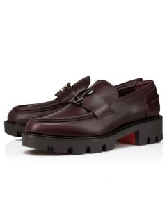 Christian Louboutin CL Moc Lug Loafers Calf Leather Merlot