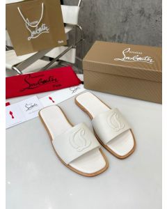 Christian Louboutin CL Mule Calf Leather White