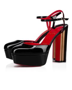 Christian Louboutin Coluna Pumps Patent Calf 130mm Black/lin Loubi Shoes