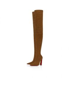 Christian Louboutin Condora Botta Alta100 Mm Thighboots Stretched Veau Velours Rhea