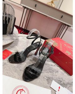 Christian Louboutin Condorapik Queen Sandals 100mm Patent Leather Black