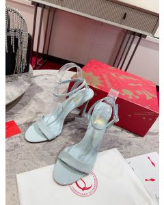 Christian Louboutin Condorapik Queen Sandals 100mm Patent Leather Light Blue