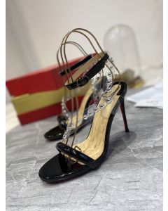 Christian Louboutin Corinetta Sandals 100mm Patent Specchio PVC Black