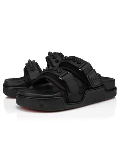 Christian Louboutin Daddy Pool Sandals Calf Leather Black