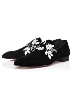 Christian Louboutin Dandelion Petunia Loafers Velvet And Patent Leather Black