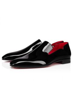 Christian Louboutin Dandy Chick Loafers Patent Calf Leather Black