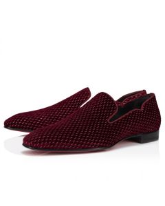 Christian Louboutin Dandy Chick Loafers Velvet Bordeaux