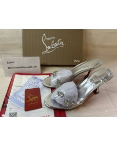 Christian Louboutin Degraqueen 85 Mm PVC Nappa Mules Crystal