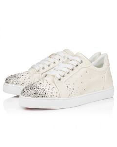 Christian Louboutin Degravieira Strass Sneakers Crepe Satin And Strass White