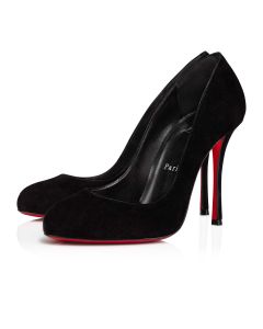 Christian Louboutin Dolly Pumps 100mm Suede Calf Leather Black