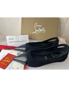 Christian Louboutin Duvettina Spikes Ballerinas Nappa Leather Black