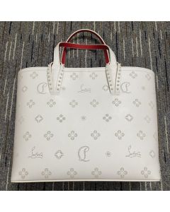 Christian Louboutin East West Cabata Tote Loubinthesky Calfskin White