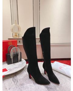 Christian Louboutin Eleonor High Heel Boots 85mm Suede Black