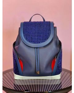 Christian Louboutin Explorafunk Spike Rubber Bottom Backpack Navy Blue 