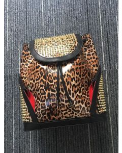 Christian Louboutin Explorer Funk Leopard Spiked Embellished Backpack